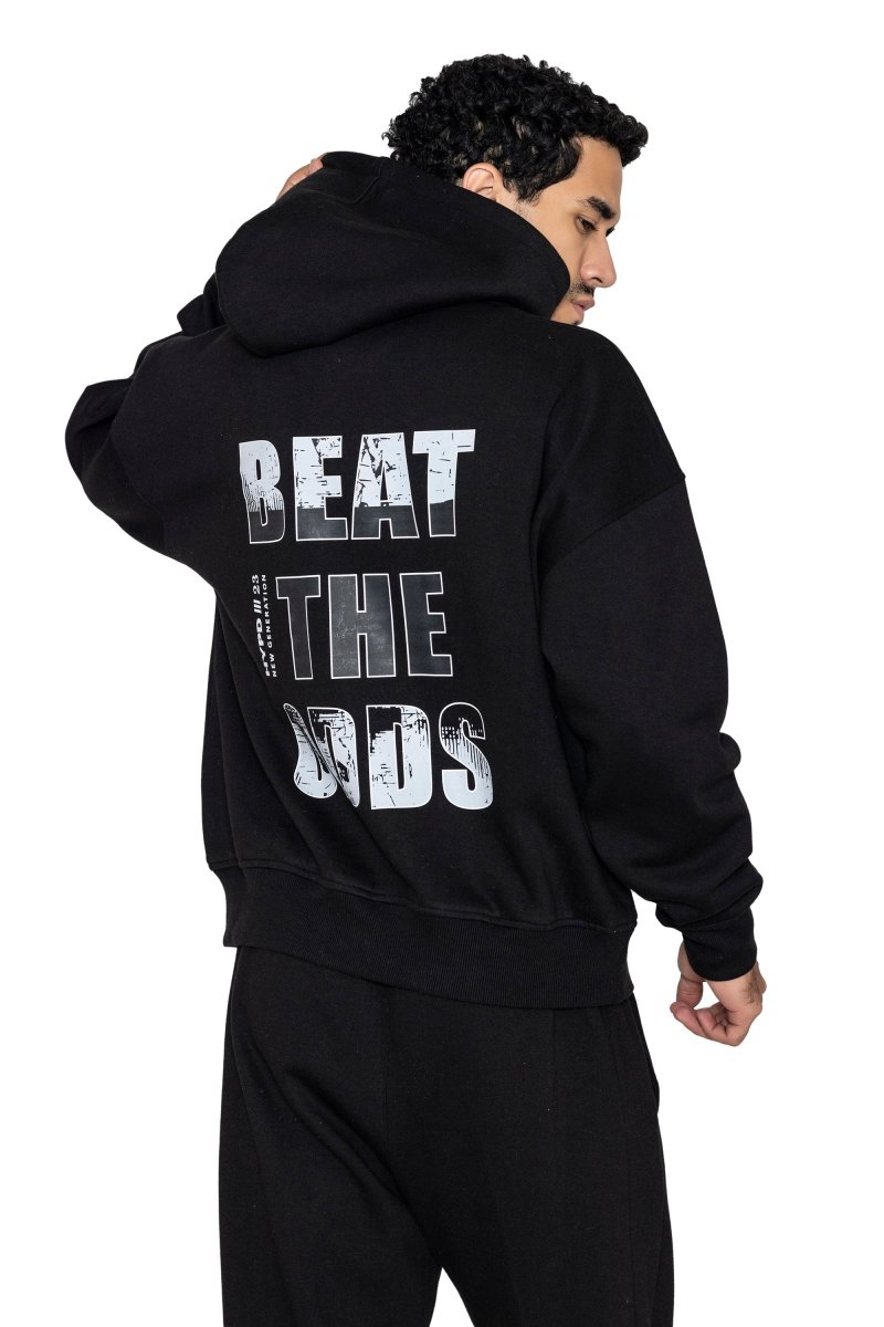 Black Beat The Odds Oversized Hoodie - HYPD Sports