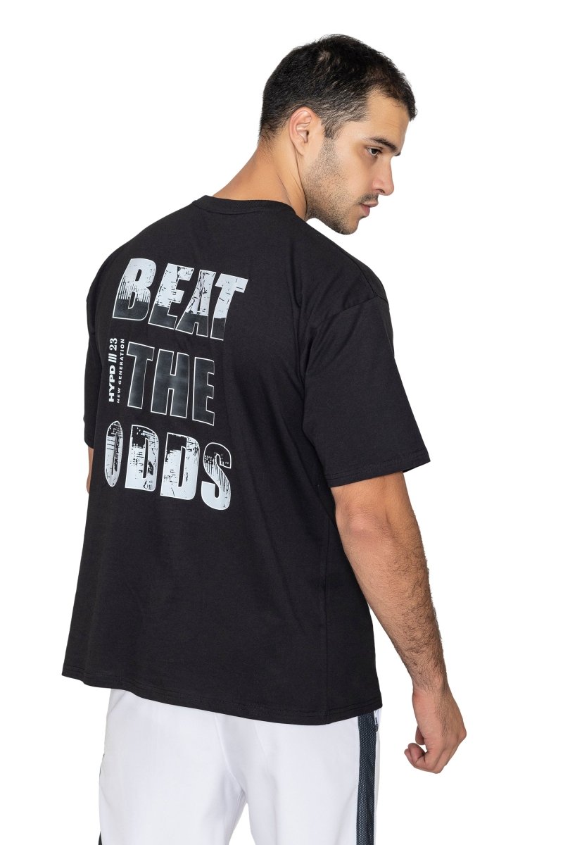 Black Beat The Odds Oversized T-Shirt - HYPD Sports