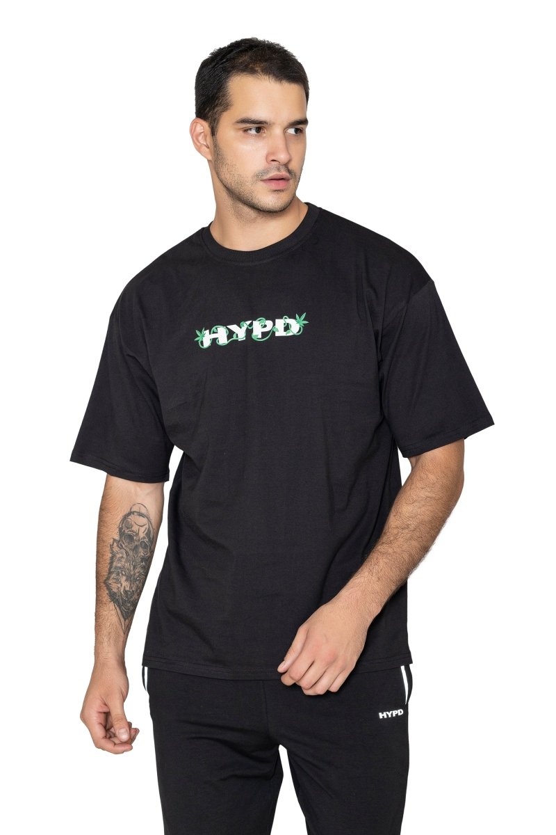 Black Cannabis Oversized T-Shirt - HYPD Sports