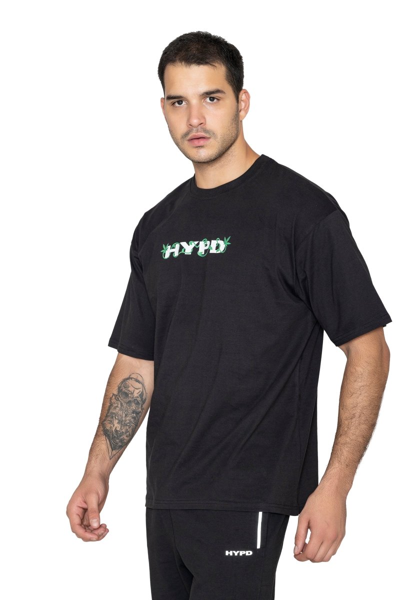 Black Cannabis Oversized T-Shirt - HYPD Sports
