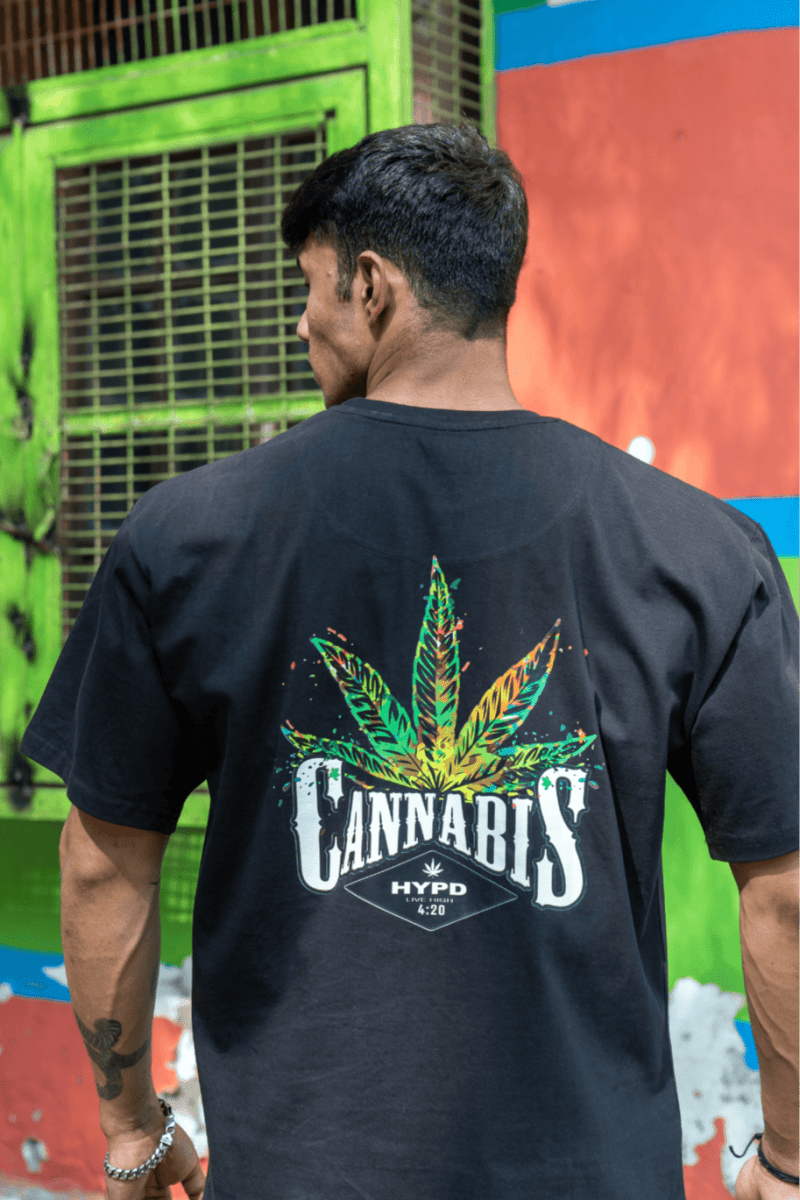 Black Cannabis Oversized T-Shirt - HYPD Sports
