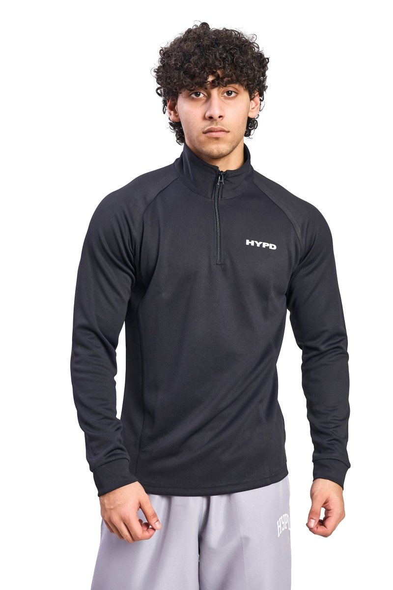 Black Core 1/4 Zip Upper - HYPD Sports