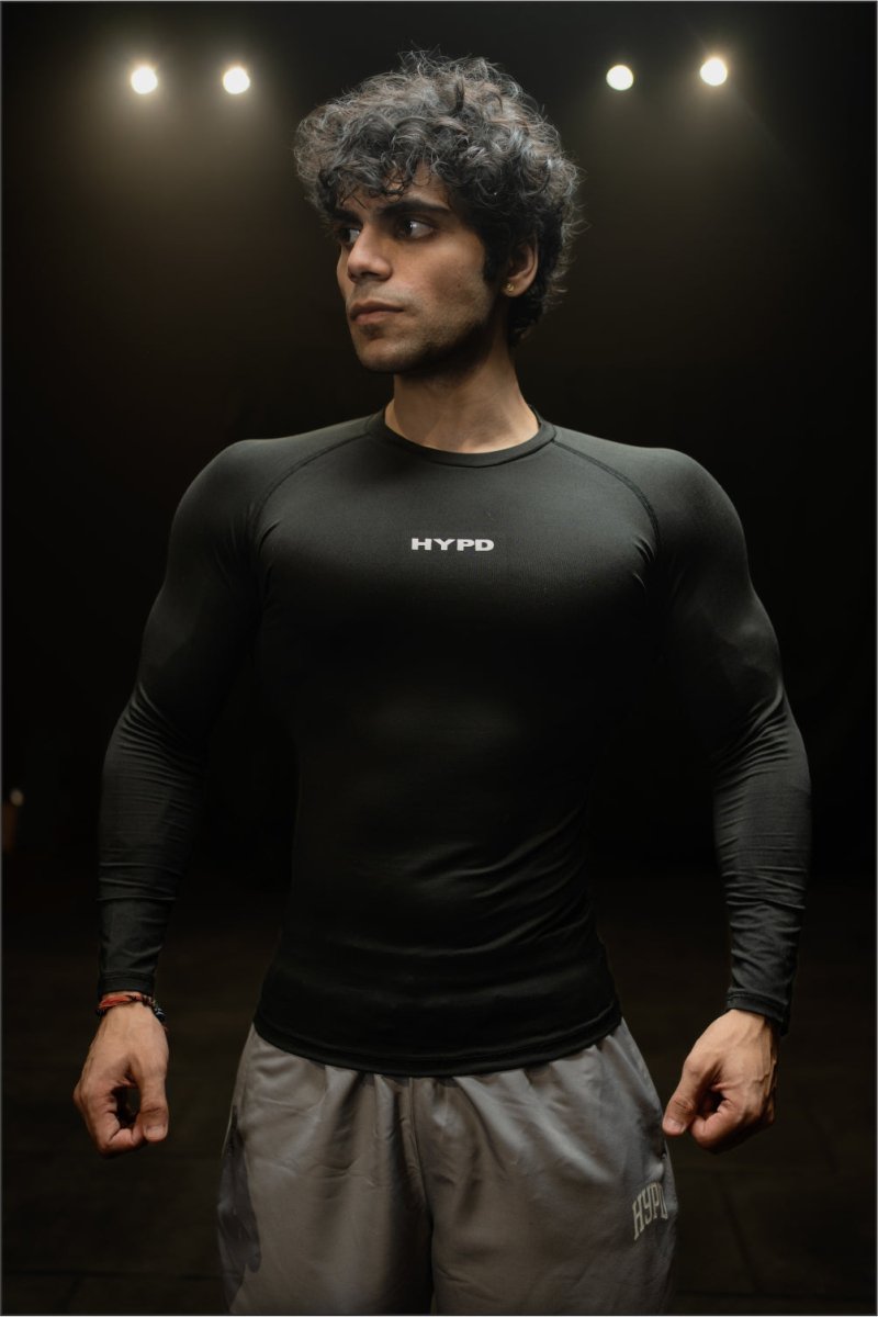 Black Dynamic Compression T-Shirt Full Sleeves