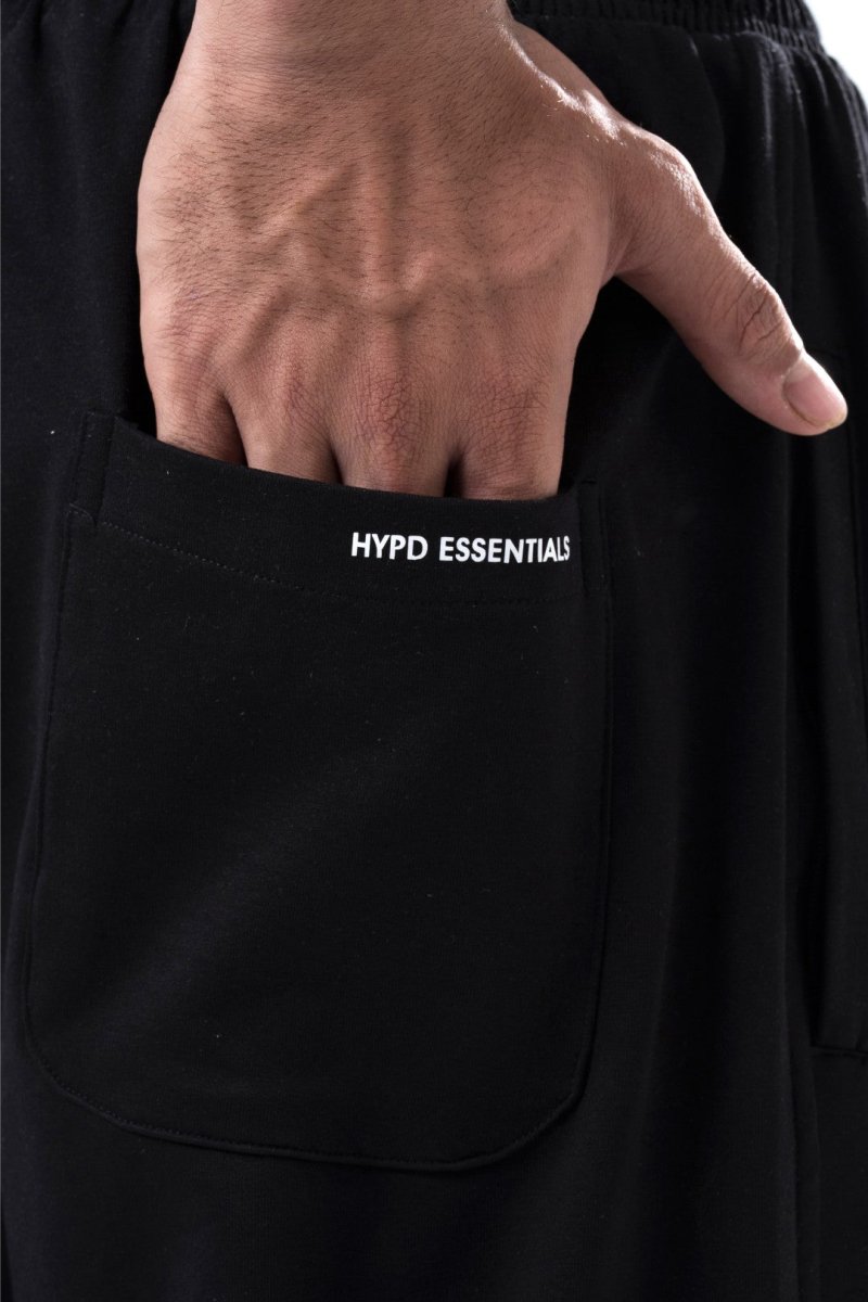 Black Essential Straight Fit Track Pants