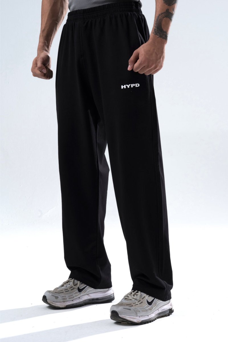 Black Essential Straight Fit Track Pants