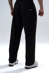 Black Essential Straight Fit Track Pants