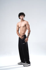 Black Essential Straight Fit Track Pants