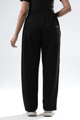 Black Essential Straight Fit TrackPants