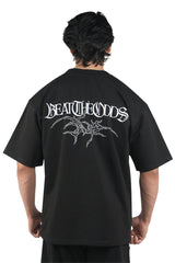 Black Grunge Beat The Odds Oversized T-Shirt With White Print