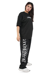 Black Grunge Beat The Odds Straight Baggy Pants