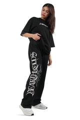 Black Grunge Beat The Odds Straight Baggy Pants