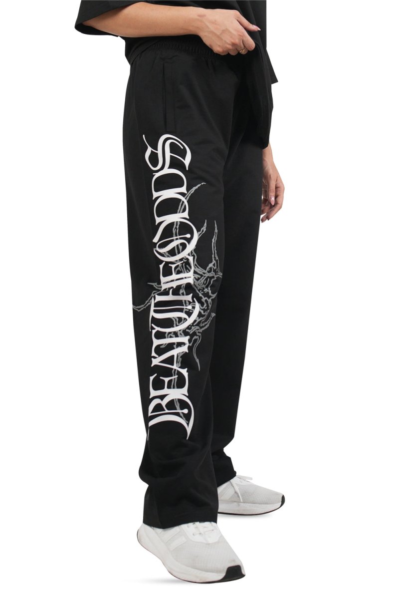Black Grunge Beat The Odds Straight Baggy Pants
