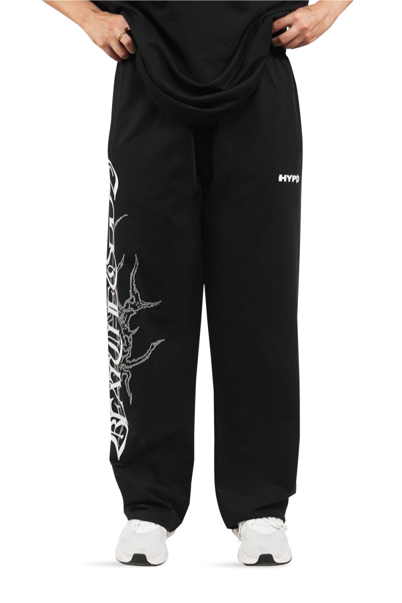 Black Grunge Beat The Odds Straight Baggy Pants