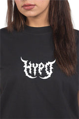 Black Grunge Oversized Tank Top With White Print