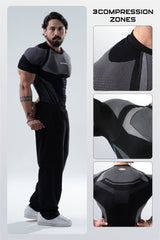 Black HYPEX Seamless Compression T-Shirt for Men