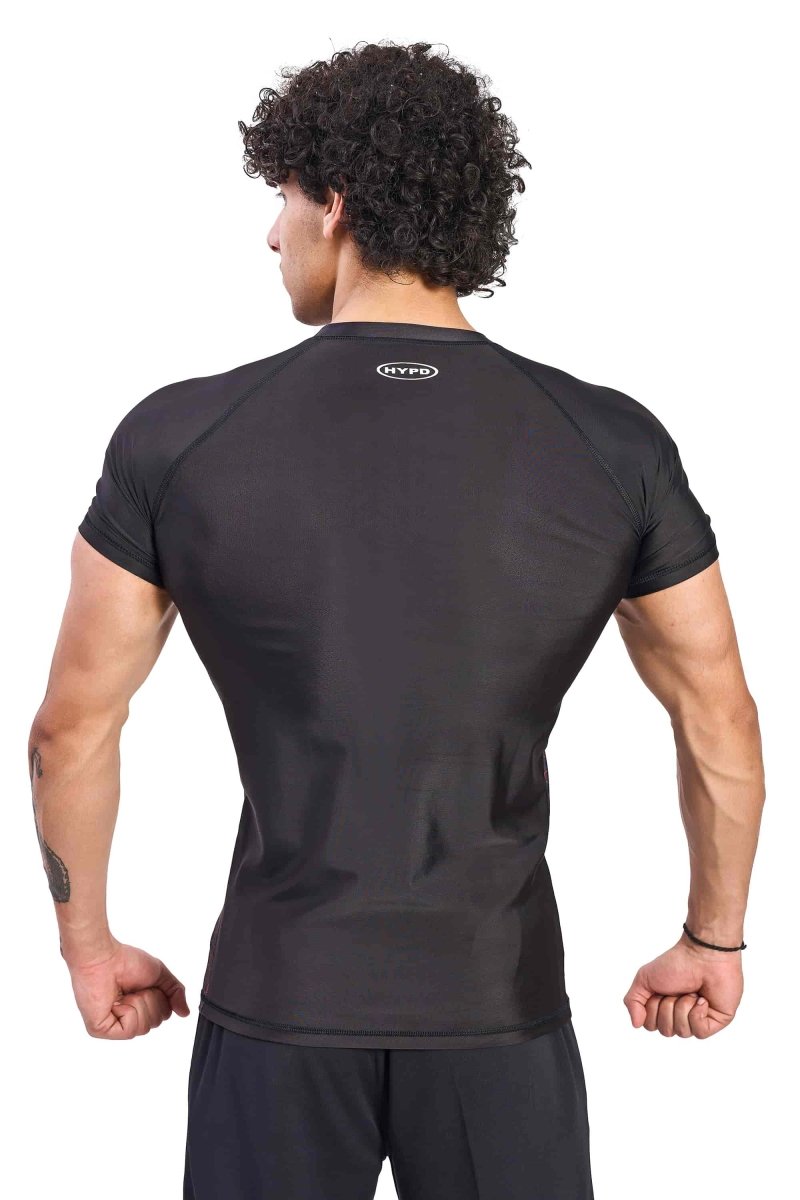 Black Legacy Compression T-Shirt With Red Print - HYPD Sports