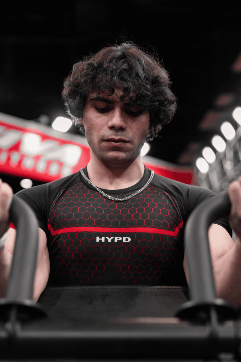 Black Legacy Compression T-Shirt With Red Print - HYPD Sports