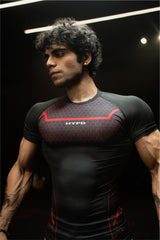 Black Legacy Compression T-Shirt With Red Print