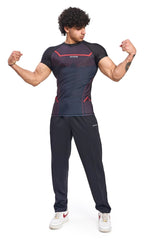 Black Legacy Compression T-Shirt With Red Print - HYPD Sports