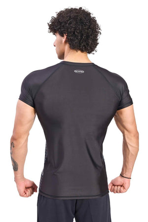 Black Legacy Compression T-Shirt With White Print - HYPD Sports