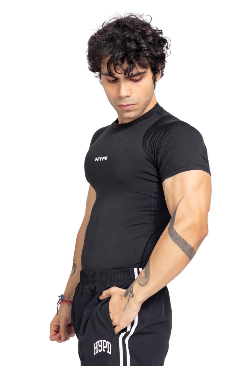 Black Mesh Compression T-Shirt