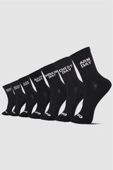 Black Pack of 7 Everyday Workout Socks - HYPD Sports