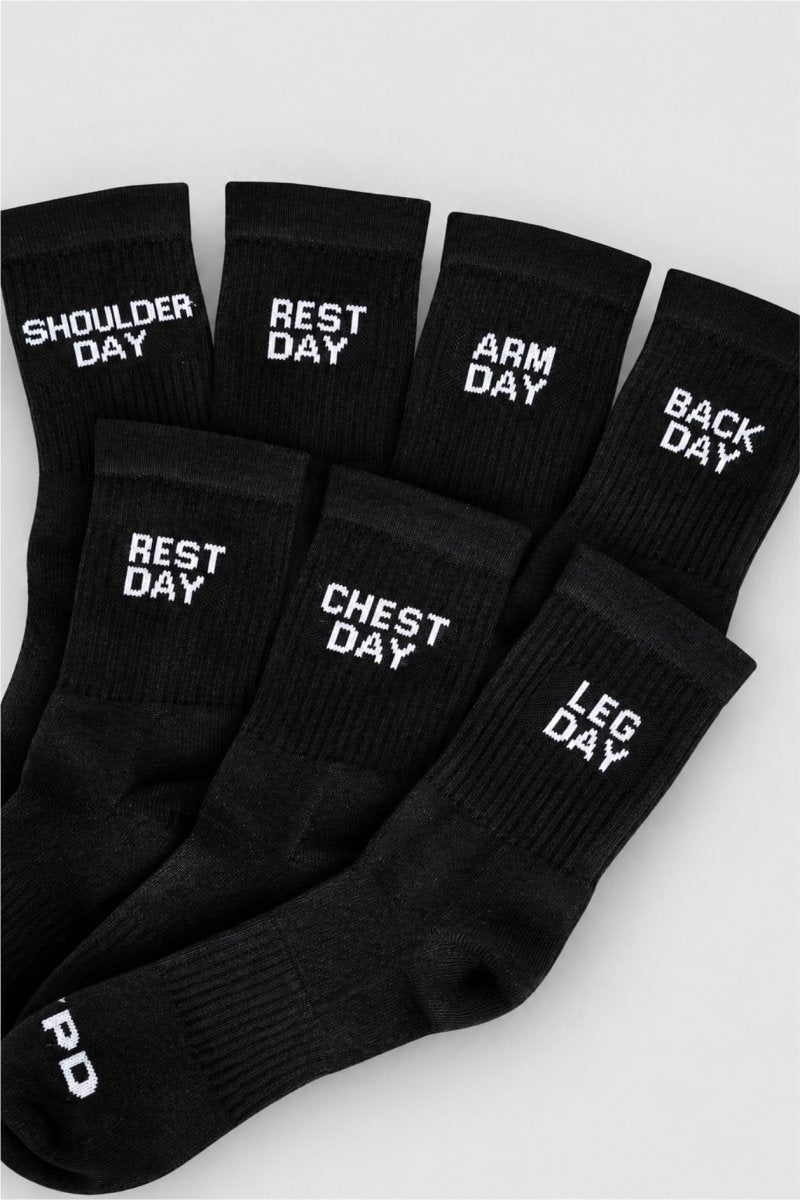 Black Pack of 7 Everyday Workout Socks