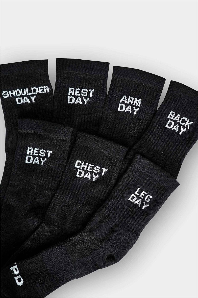 Black Pack of 7 Everyday Workout Socks - HYPD Sports