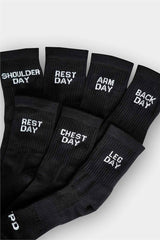 Black Pack of 7 Everyday Workout Socks - HYPD Sports