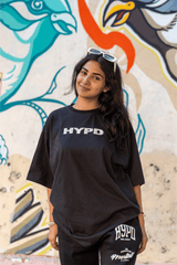 Black Shoot For The Moon Oversized T-Shirt Women - HYPD Sports