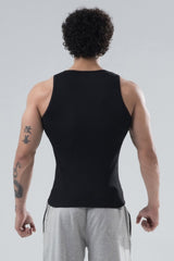 Black Signature Ribbed Vest