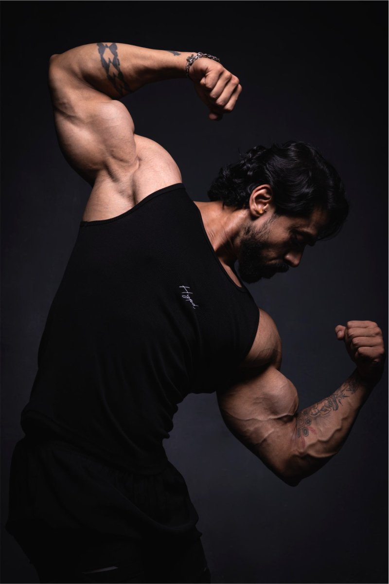 Black Signature Ribbed Vest