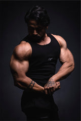Black Signature Ribbed Vest