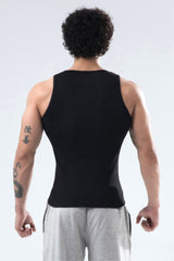 Black Signature Ribbed Vest