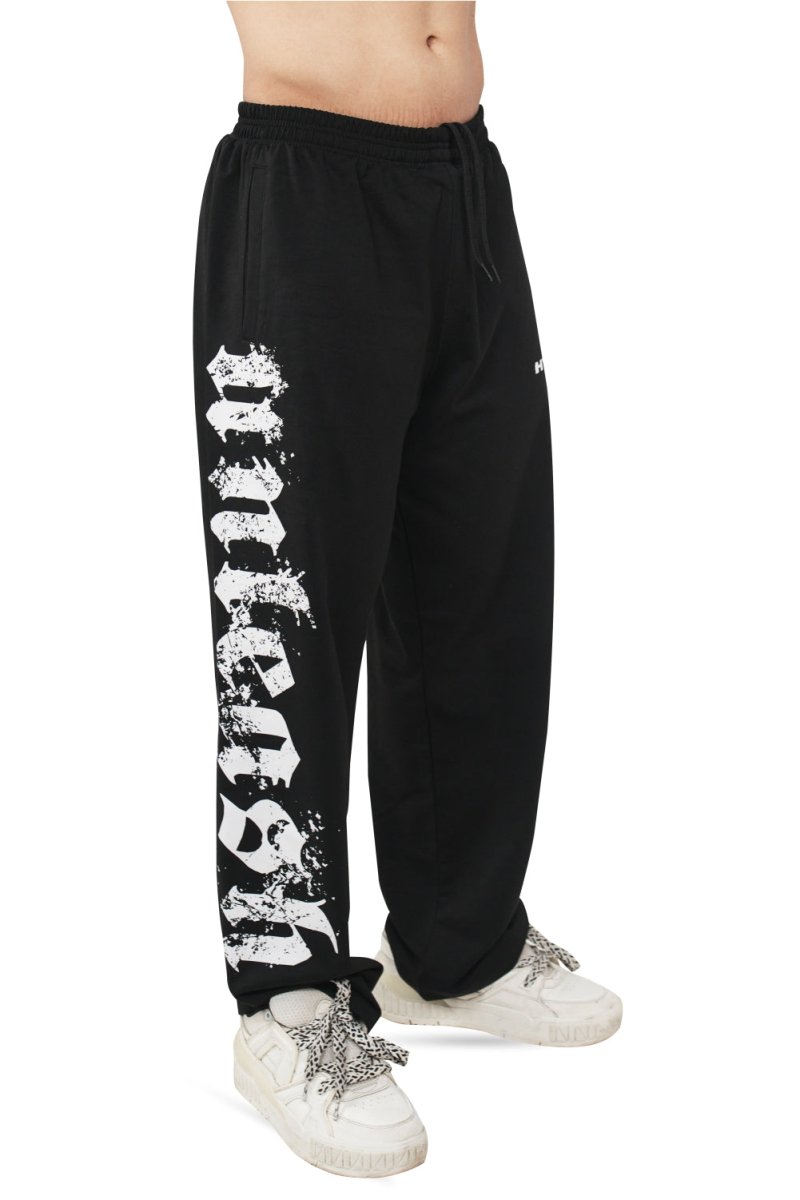 Black Unleash Straight Baggy Pants