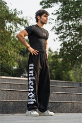 Black Unleash Straight Baggy Pants