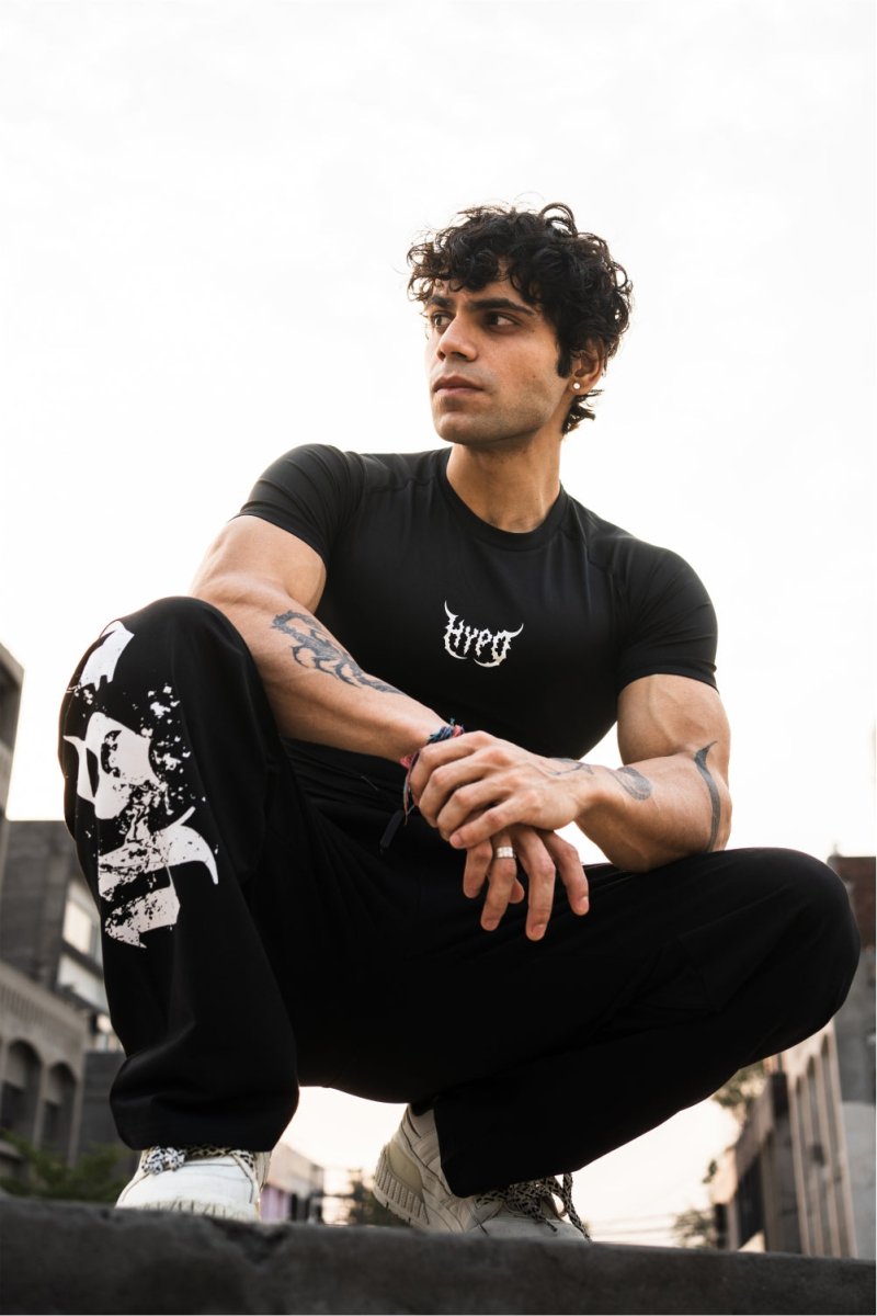 Black Unleash Straight Baggy Pants