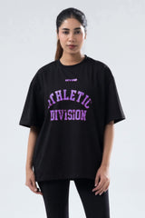 Black/Purple Athletic Division Oversized T-Shirt Women