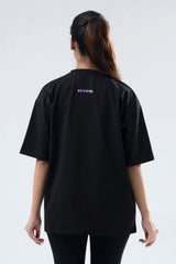 Black/Purple Athletic Division Oversized T-Shirt Women