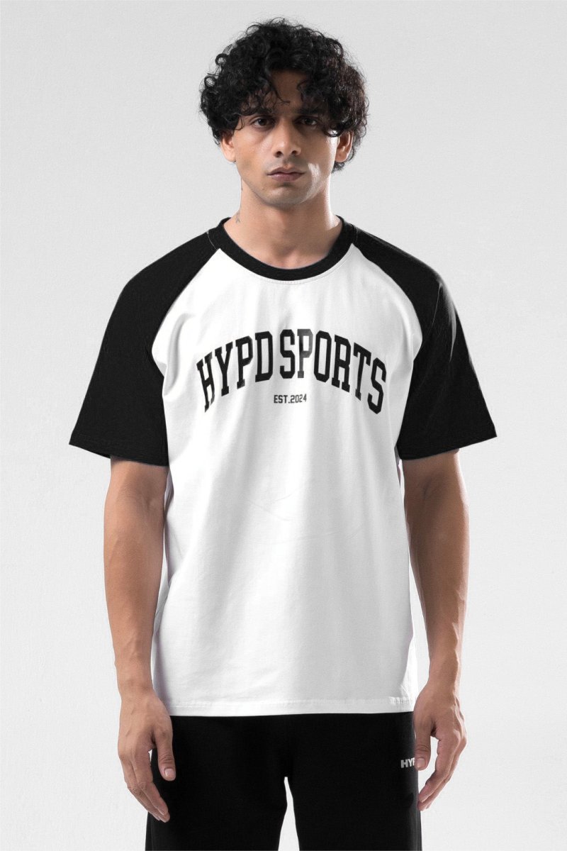 Black/White Raglan Oversized T-Shirt