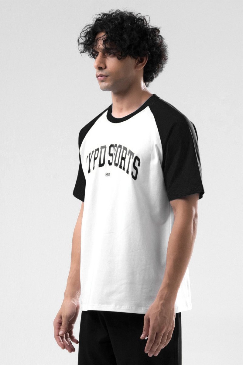 Black/White Raglan Oversized T-Shirt