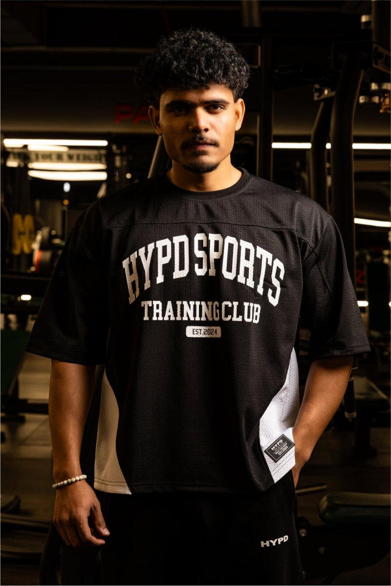 Black/White Training Club Mesh Oversized Jersey