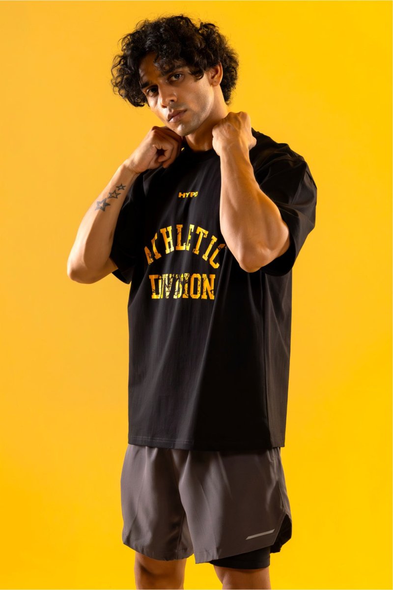 Black/Yellow Athletic Division Oversized T-Shirt