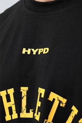 black/yellow athletic division oversized t-shirt men 
