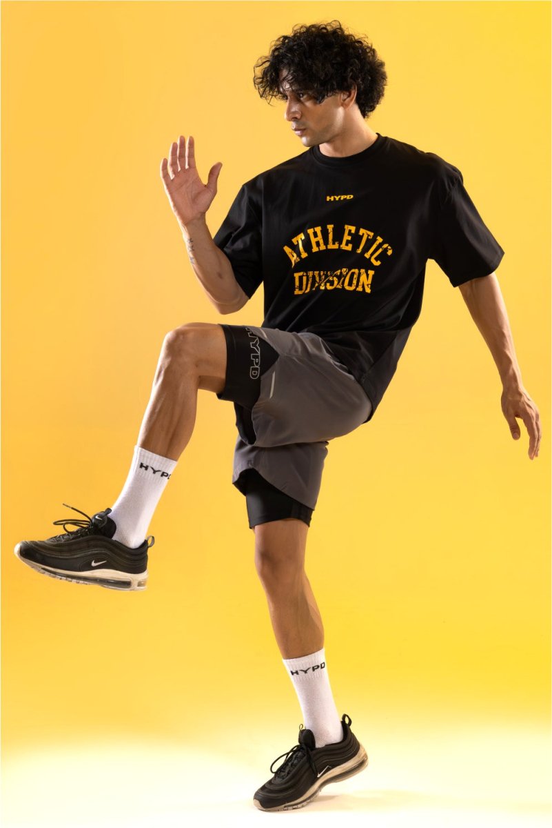 Black/Yellow Athletic Division Oversized T-Shirt