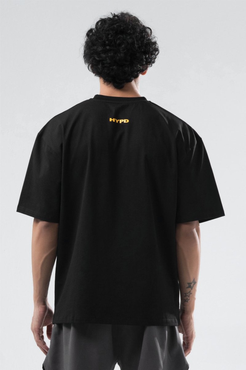 black/yellow athletic division oversized t-shirt men 