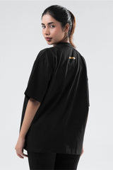 Black/Yellow Athletic Division Oversized T-Shirt Women