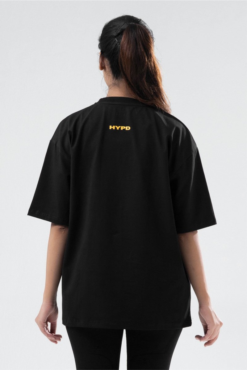 Black/Yellow Athletic Division Oversized T-Shirt Women