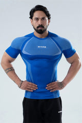 Blue HYPEX Seamless Compression T-Shirt for Men