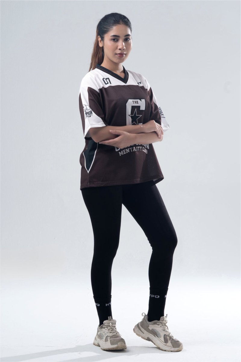 Brown Champion Mentality Oversized Training Jersey For Her